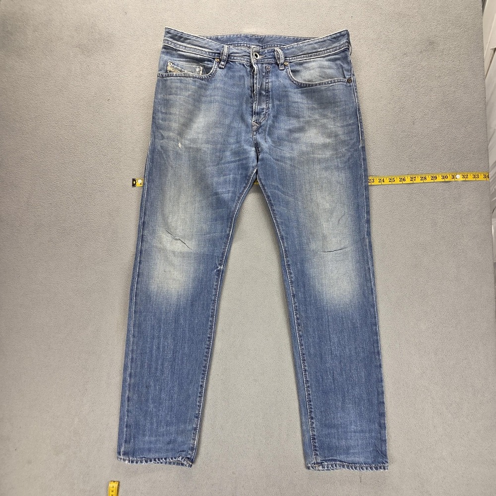 Diesel Jeans Mens 32x30 Blue Buster Regular Slim Tapered Button Fly 0839C